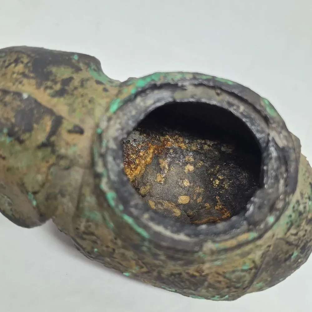 Antique Japan Bronze Gold Gilt Good Luck Elephant Incense Censer Patina NO LID!